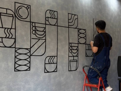 نقاشی مینیمال برای کافه☕️🔍